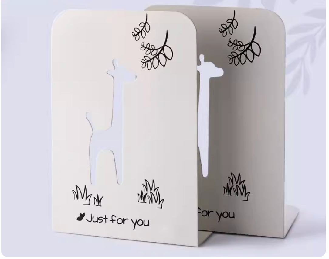 Hollow Giraffe Bookends “Just for you” - Creamy White