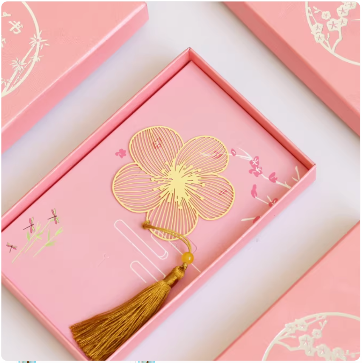 Plum Blossom Bookmark - Golden Color