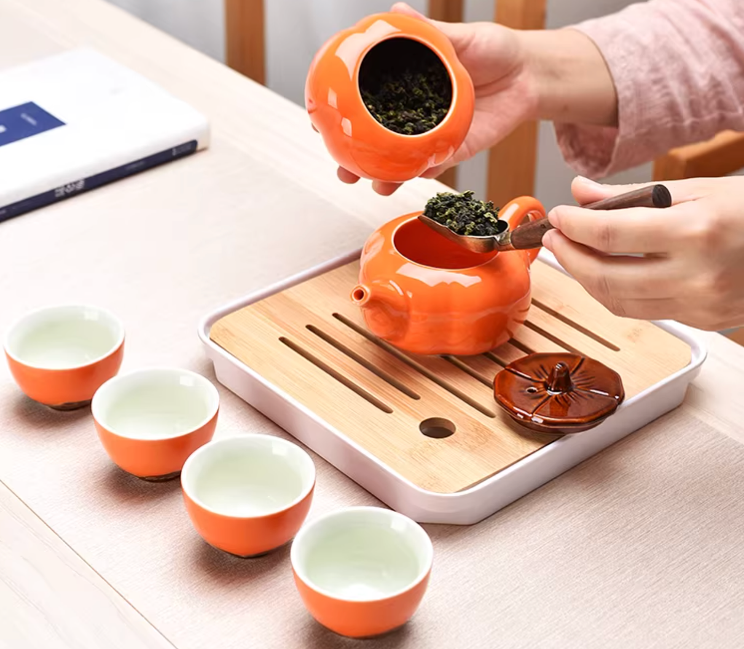 The Persimmon Promise: "Everything Goes Well" Ceramic Tea Set Gift Collection