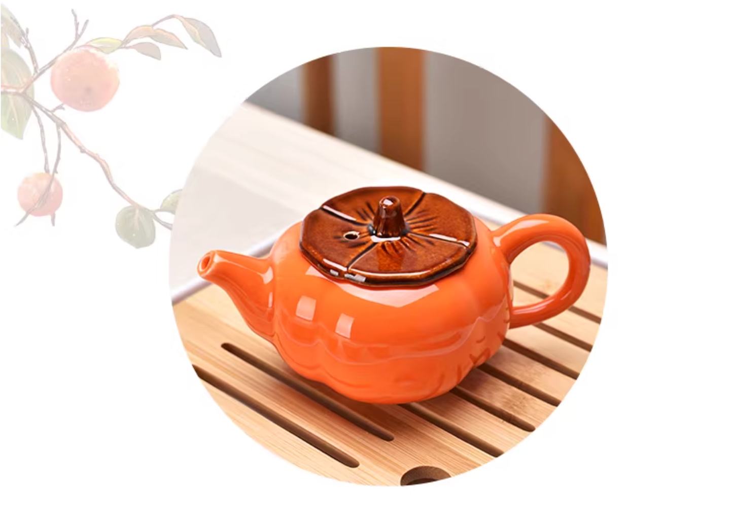 The Persimmon Promise: "Everything Goes Well" Ceramic Tea Set Gift Collection
