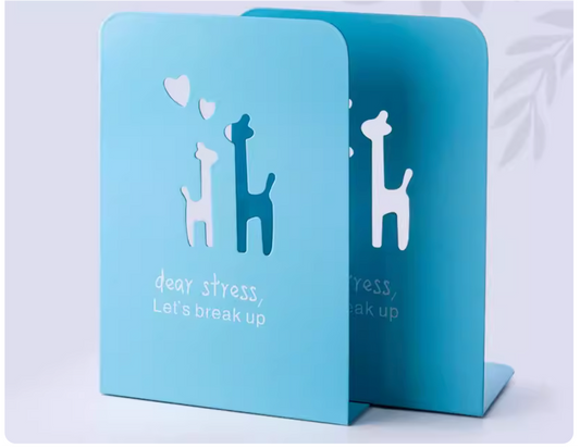 Whimsical Hollow Giraffe Bookends - Sky Blue