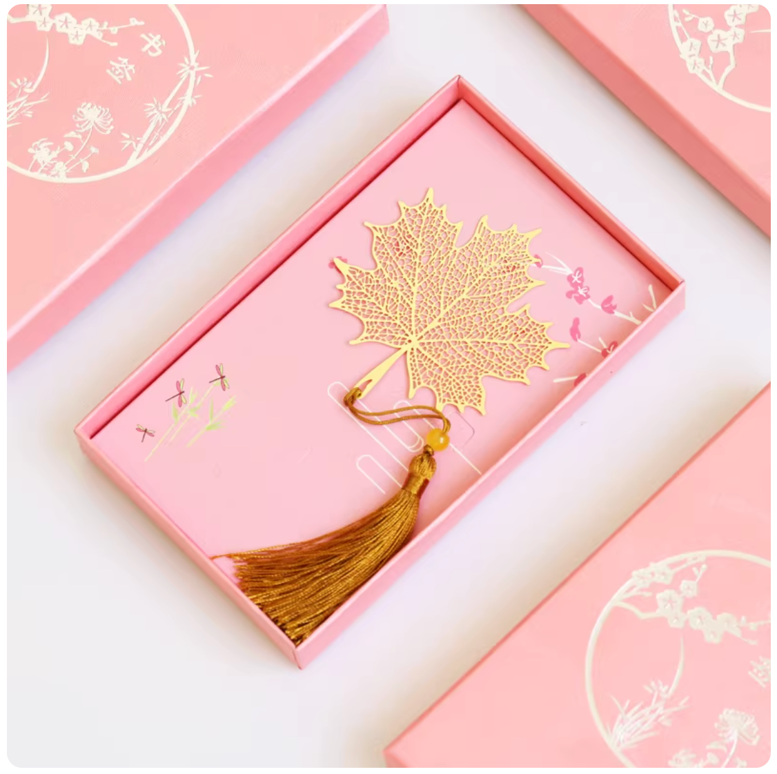 Wutong Leaf Bookmark - Golden Color