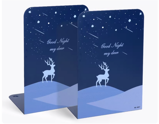 Starry Night Deer Bookends - Blue