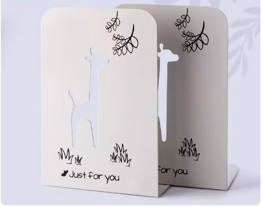 Hollow Giraffe Bookends   “Just for you” - Creamy White